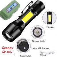 High Powered Aluminum LED geepas flashlight with Ni-Cd Battery